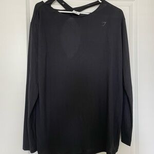 Gymshark super soft cut out sheer long sleeve black top
